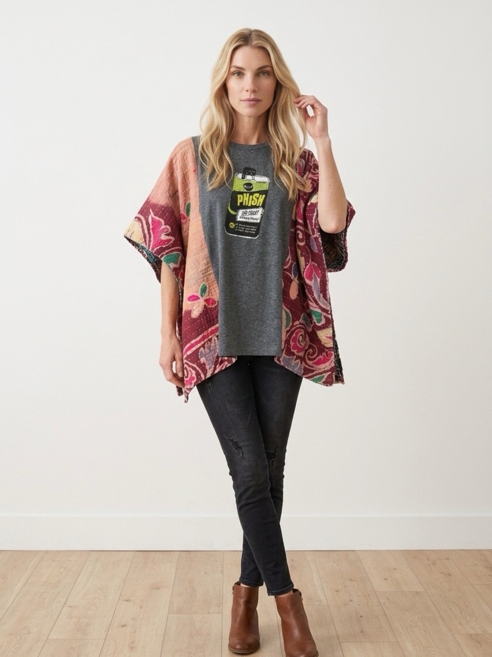Handcrafted Upcycled PHISH Kantha Tunic NWT One Size